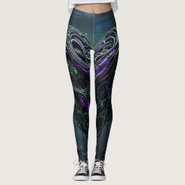 Organisk Tech Biofil Hjärtrot Kabel Leggings