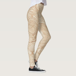 Organisk Trästruktur Geometriskt Zenmönster Leggings