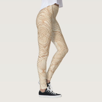Organisk Trästruktur Geometriskt Zenmönster Leggings