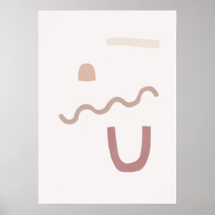 Organiska abstrakt Minimalist konstneutraltfärger Poster
