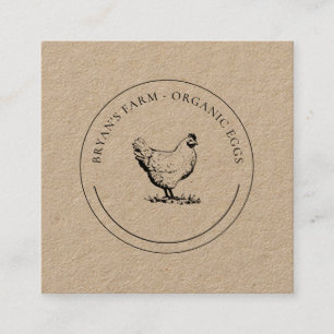 Organiska ägg Chicken Premium Kraft Fyrkantigt Visitkort