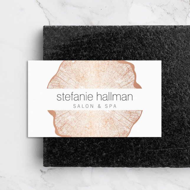 Organiska Beauty Ro Guld Träd Ringar Salon Visitkort (Skapare uppladdad)