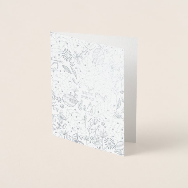 Organiska Blommigtar Foil Hälsning Folierat Kort (Framsida)