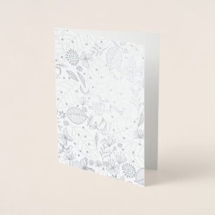 Organiska Blommigtar Mors dag Hälsning Folierat Kort