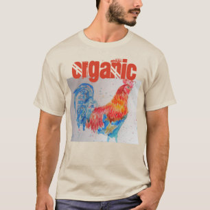 Organiska Chicken Watercolor Red Tupp T Shirt