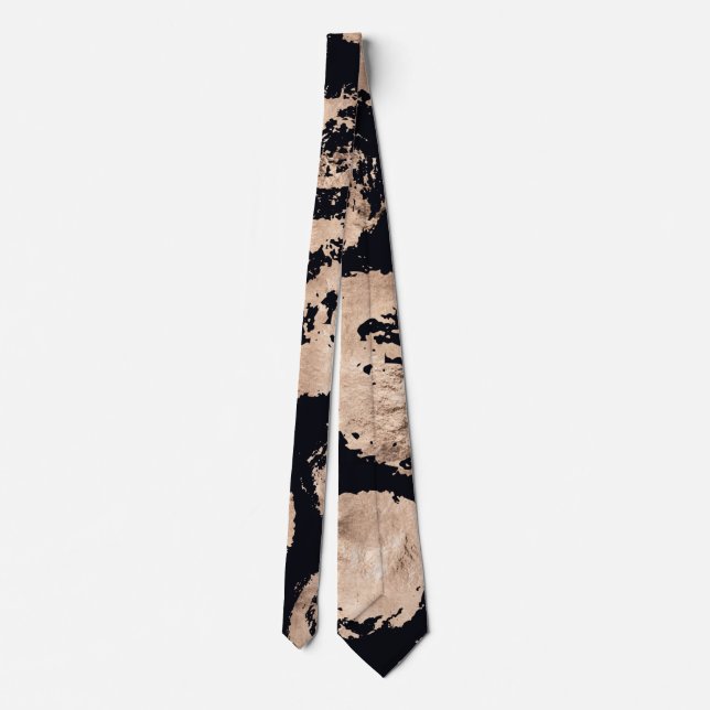 Organiska cirklar ro Guld och svarta Slips (Baksida)