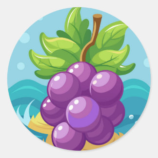 Organiska druvor runt klistermärke