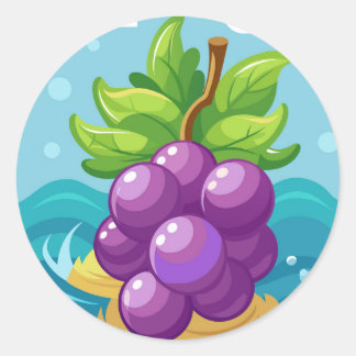 Organiska druvor runt klistermärke