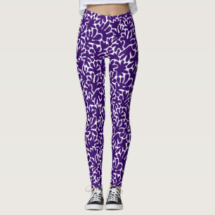 Organiska former, Abstrakt 240822 - djup Lila Leggings