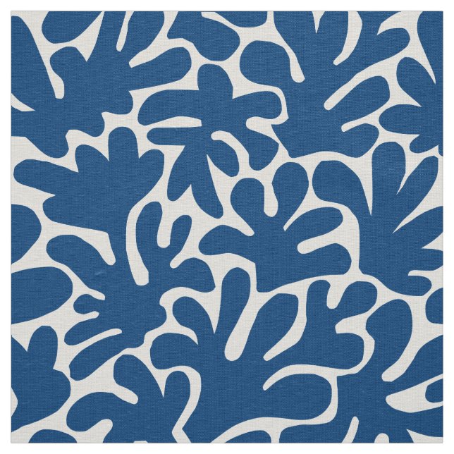Organiska former, Abstrakt 240822 - Indigo Stil Bl Tyg (Prov)