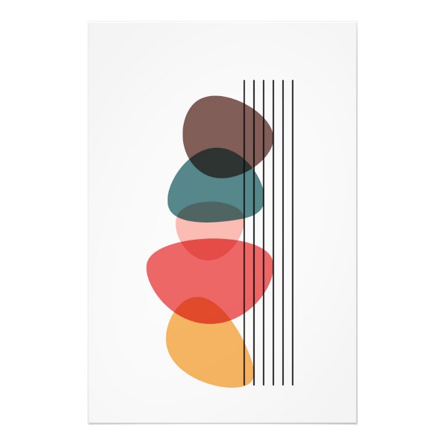 Organiska former konstnärlig modern sammansättning fototryck (Framsidan)