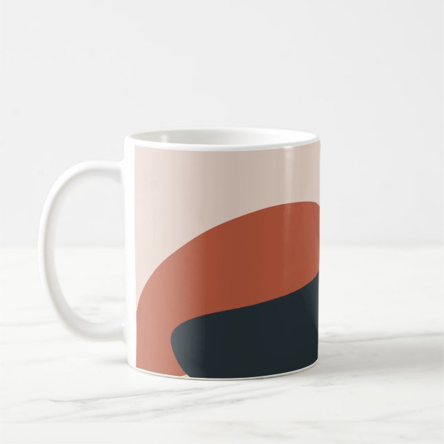 Organiska former varma toner modern kaffemugg (Vänster)