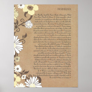 Organiska försiktiga daisy för DESIDERATA Poster
