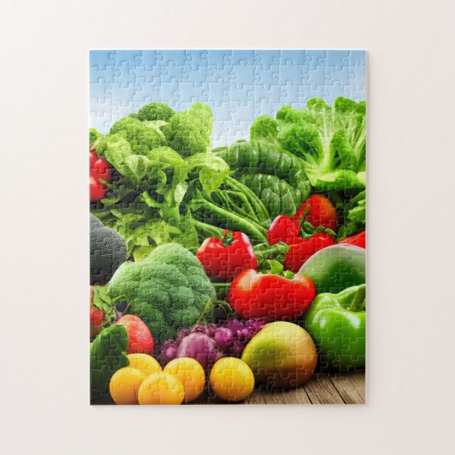 Organiska frukter och grönsaker Jigszawa Puzzle Pussel (Vertikal)