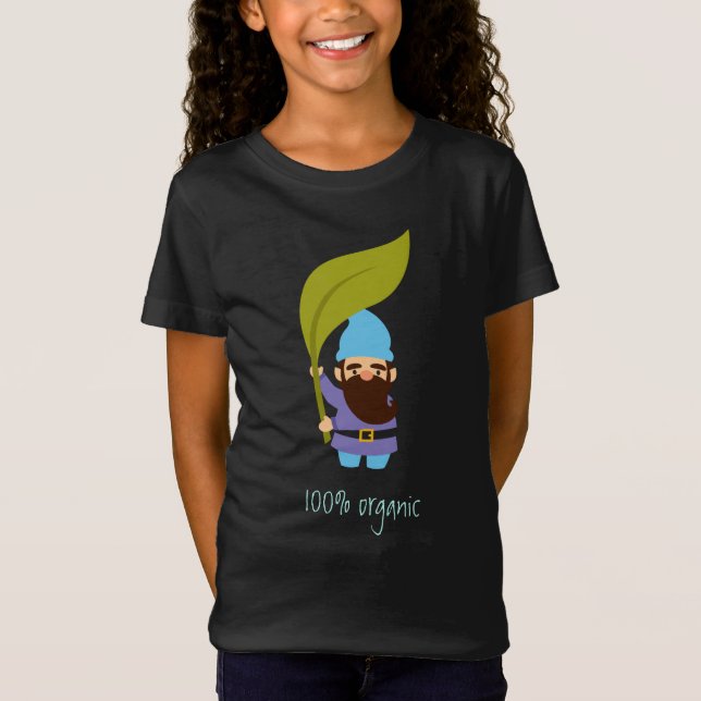 Organiska gnomer från Cute lycklig-trädgården T Shirt (Framsida)