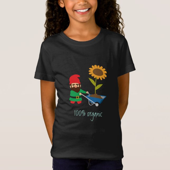 Organiska gnomer från Cute lycklig-trädgården T Shirt (Framsida)