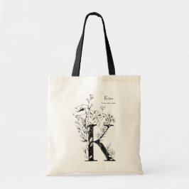 Organiska jordbrukshus Blommigt Brev K monogram Tygkasse