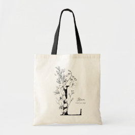 Organiska jordbrukshus Blommigt Brev L monogram Tygkasse