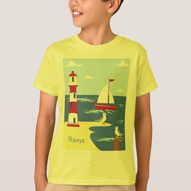 Organiska Kids - Nautical Boys T-Shirt Personlig (Framsida)