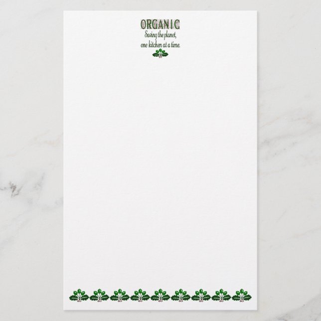 Organiska kökssalar med Acorns Stationery Brevpapper (Framsida)