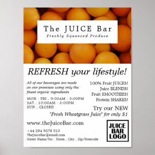Organiska Orangar, reklam för Juice Pub Poster
