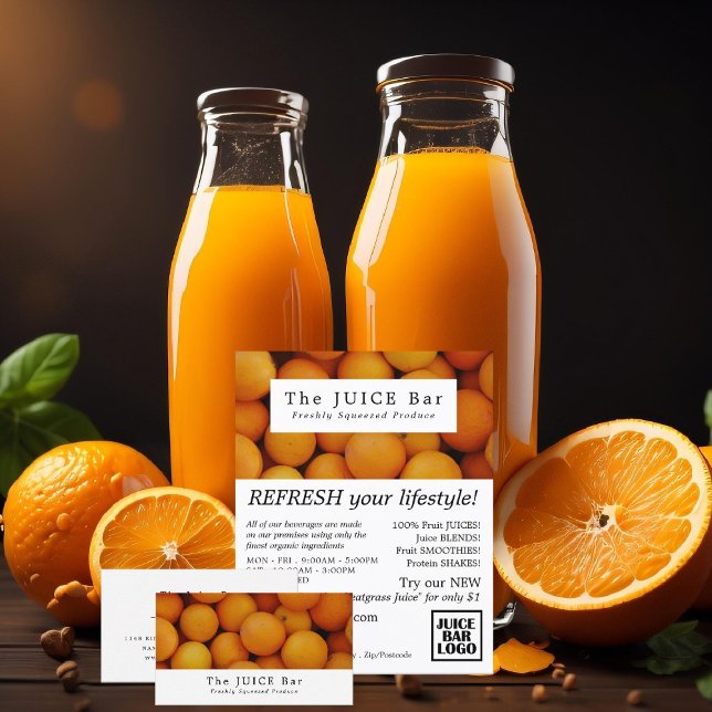 Organiska Orangar, reklam för Juice Pub Reklamblad (Skapare uppladdad)