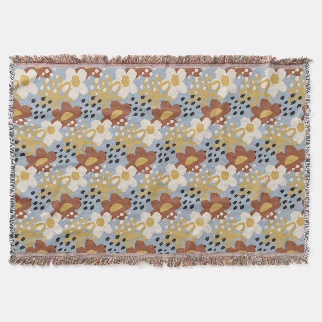 Organiska platta Blommigtar Filt (Framsidan)