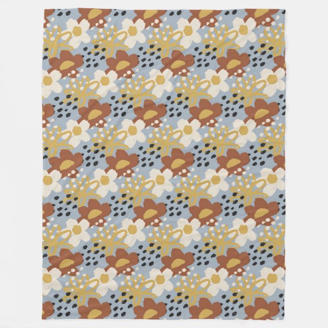 Organiska platta Blommigtar Fleecefilt (Framsidan)