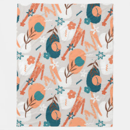 Organiska platta Blommigtar Fleecefilt