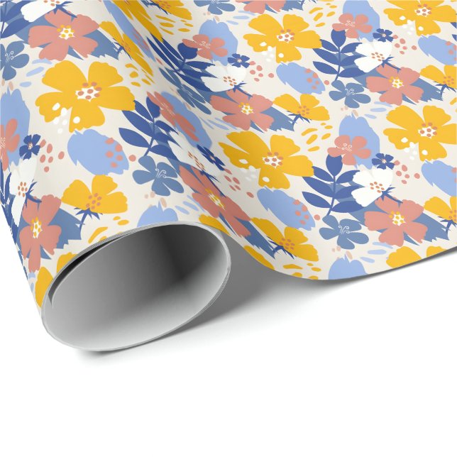 Organiska platta Blommigtar Presentpapper (Rullad Hörn)