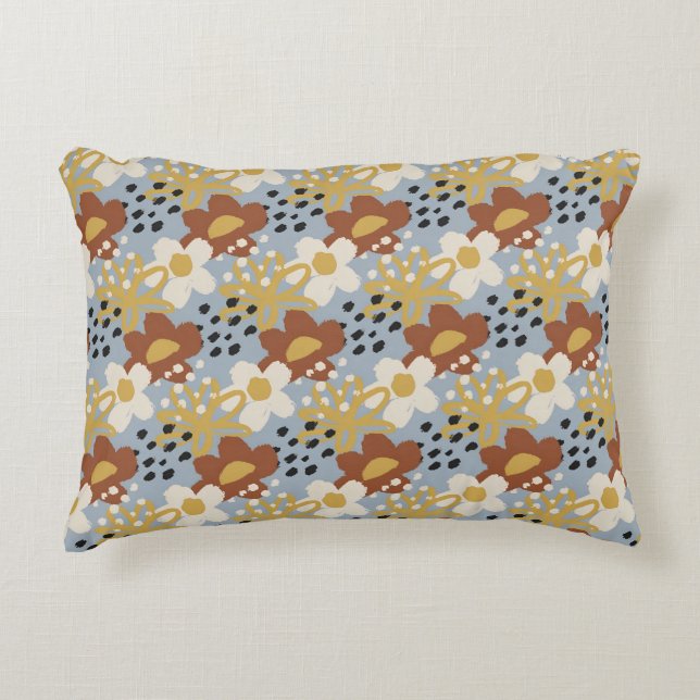 Organiska platta Blommigtar Prydnadskudde (Framsidan)