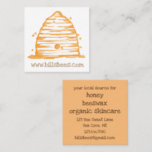 Organiska produkter av honungsbin Skep Beeswax Fyrkantigt Visitkort