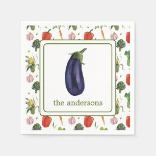 Organiska vattenfärgningsmedel Eggplant Pappersservett