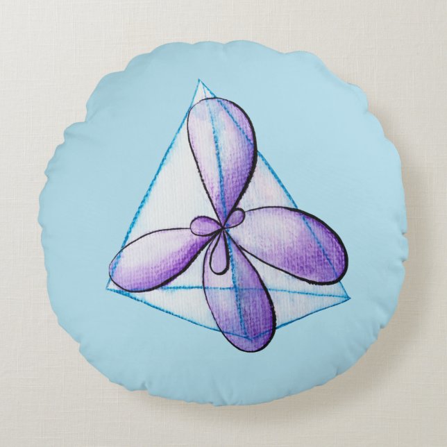 Organiskt kemiskt moecule Science Geek Rund Kudde (Framsidan)