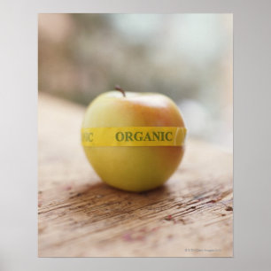 Organiskt klistermärke på äpple poster