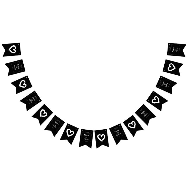 Organiskt minimalistiskt naturligt bröllop Black E Vimplar (Alla)