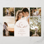 Organiskt monogram 5-foto<br><div class="desc">Organic Grey Monogram,  5 fotoFoil Helgdag Postcard.</div>