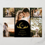 Organiskt monogram 5-foto<br><div class="desc">Organic Grey Monogram,  5 fotoFoil Helgdag Postcard.</div>
