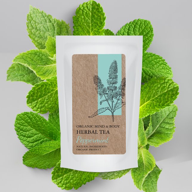 Organiskt peppermint Herbal Tea Kraft Business Lab Fraktsedel (Skapare uppladdad)
