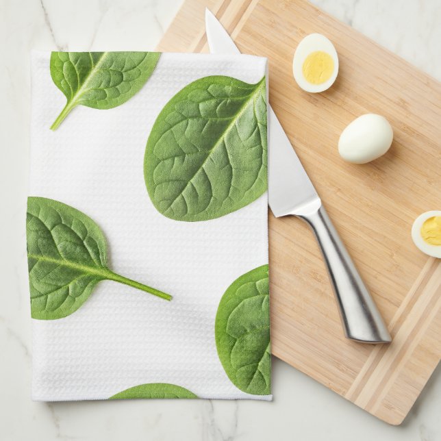 Organiskt spinach Löv sjölöst Mönster Kökshandduk (Vikt i Fjärdedel)