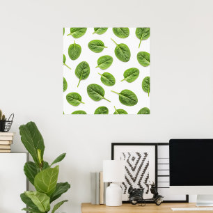 Organiskt spinach Löv sjölöst Mönster Poster