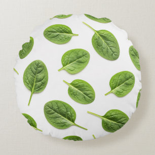 Organiskt spinach Löv sjölöst Mönster Rund Kudde