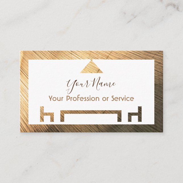 Organiskt trä för inredingsdesign och möbler! visitkort (Framsida)