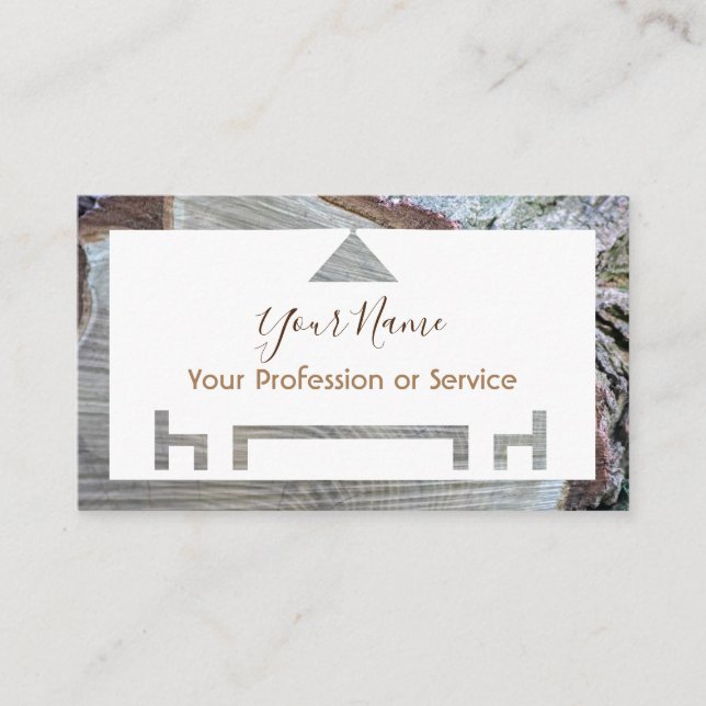 Organiskt trä för inredingsdesign och möbler! visitkort (Framsida)