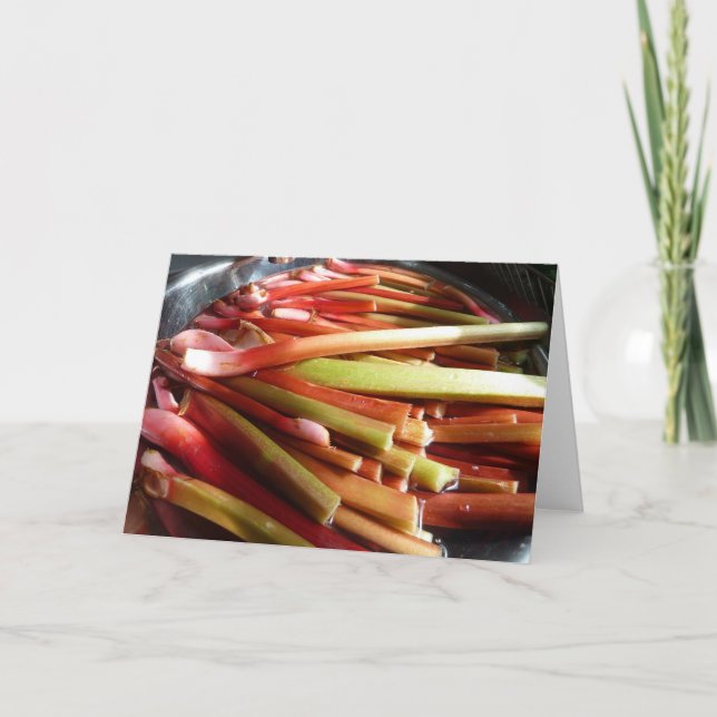 Organiskt vår-rhubarb kort (Framsida)
