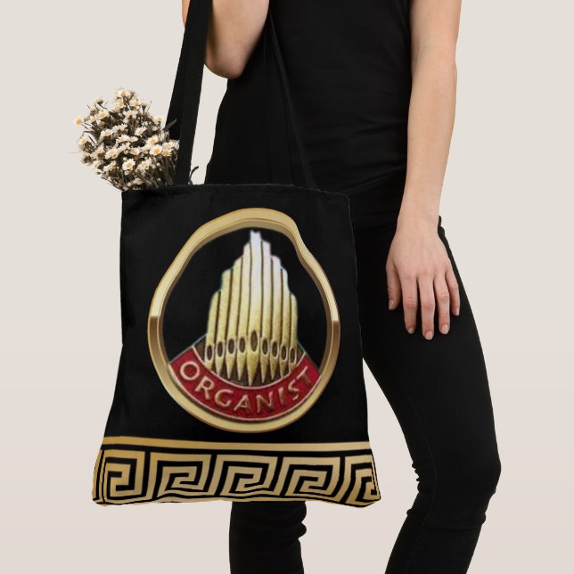 Organist Piporgel Facad Notbok Unisex Present Tygkasse (Närbild)
