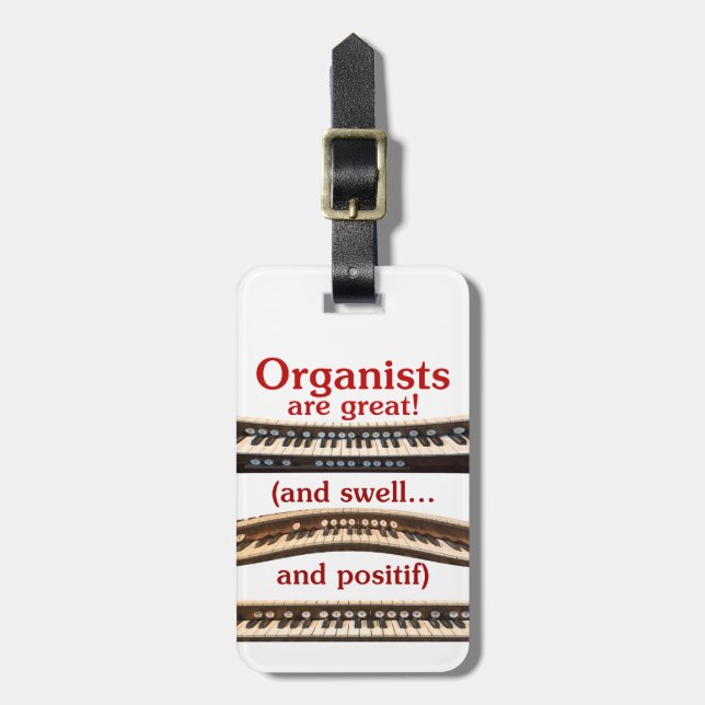 Organistens bagagetikett bagagebricka (Vertikal Framsida)