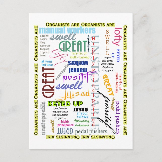 Organister är allt vykort (Framsida)