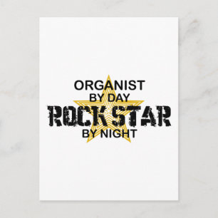 Organistrockstjärna vid natt vykort