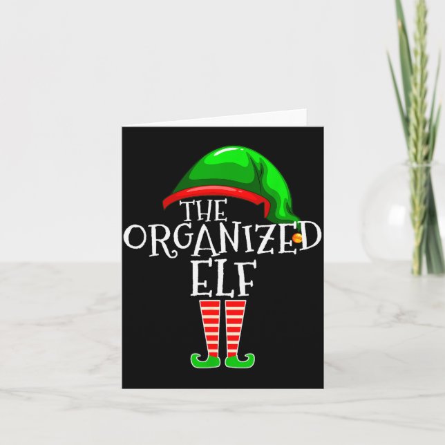 Organized Elf Group Matching Family Christmas  Kort (Framsida)
